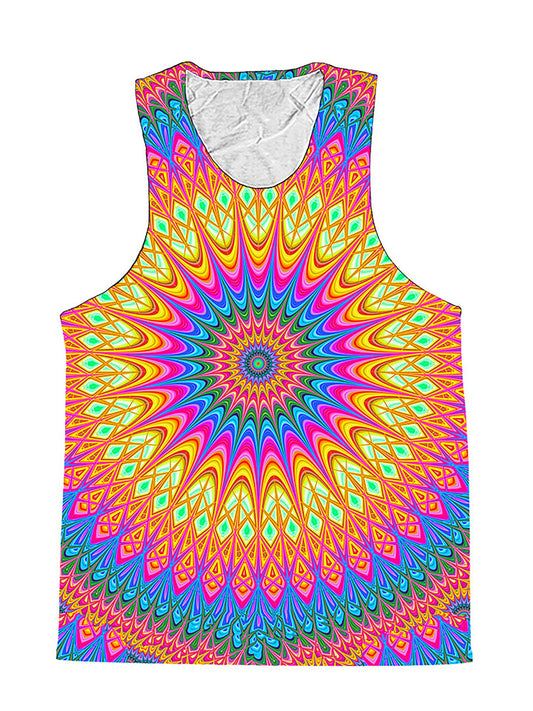 Neon Tribe Rainbow Mandala Premium Tank Top - Boogie Threads
