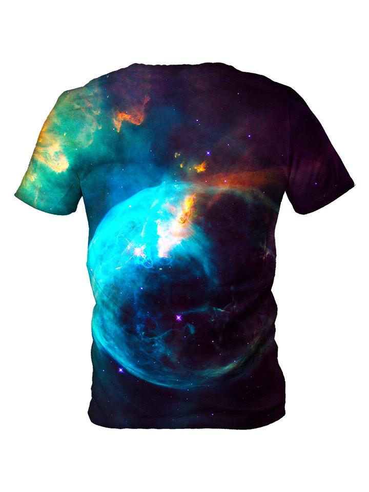 Back view of all over print psychedelic space t shirt by Gratefully Dyed Apparel.