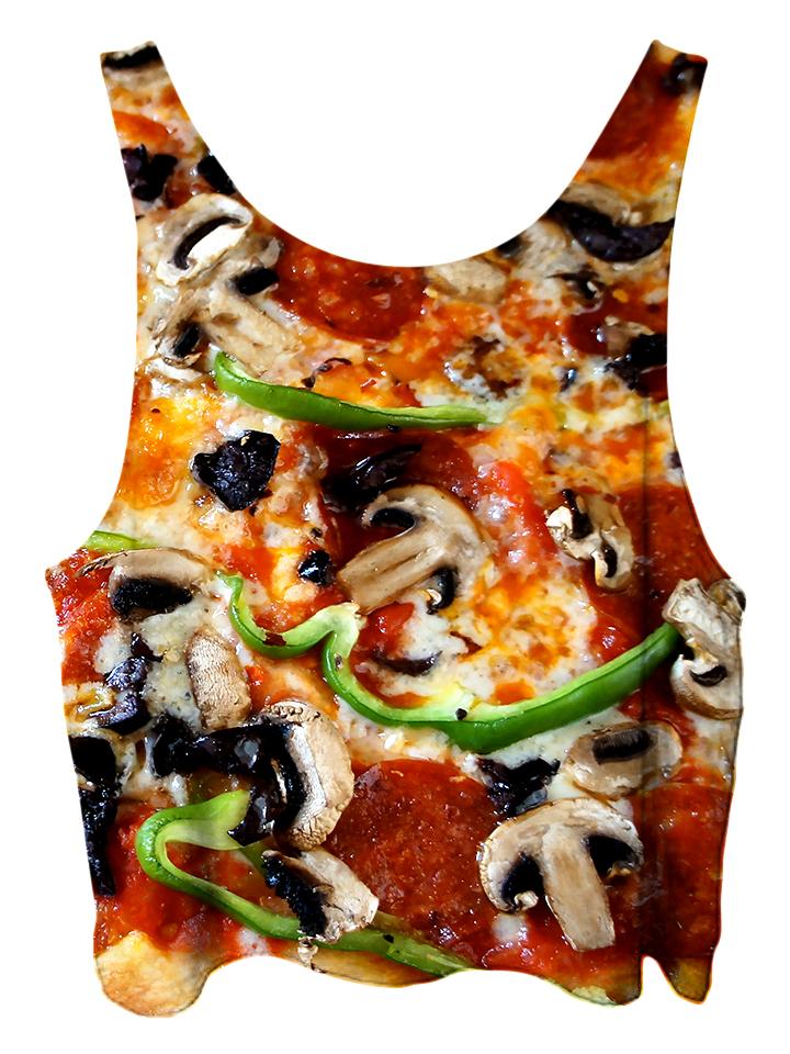 All over print psychedelic foodie cropped top by Gratefully Dyed Apparel back view.