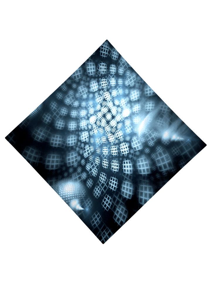 Black and blue honeycomb all over printed bandana flat view