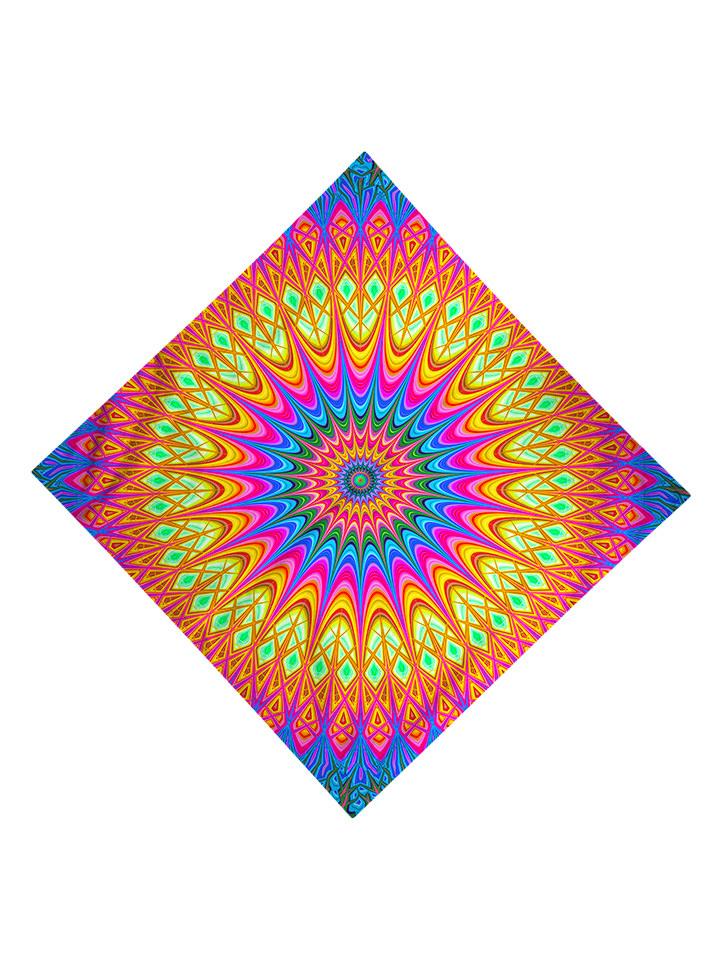 Neon hippie print bandana flat view