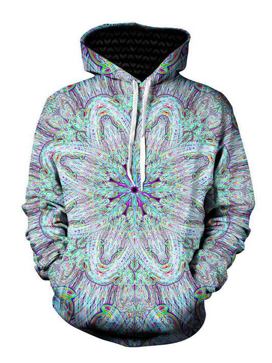 Trippy Purple And Green Pullover Hoodie Front View