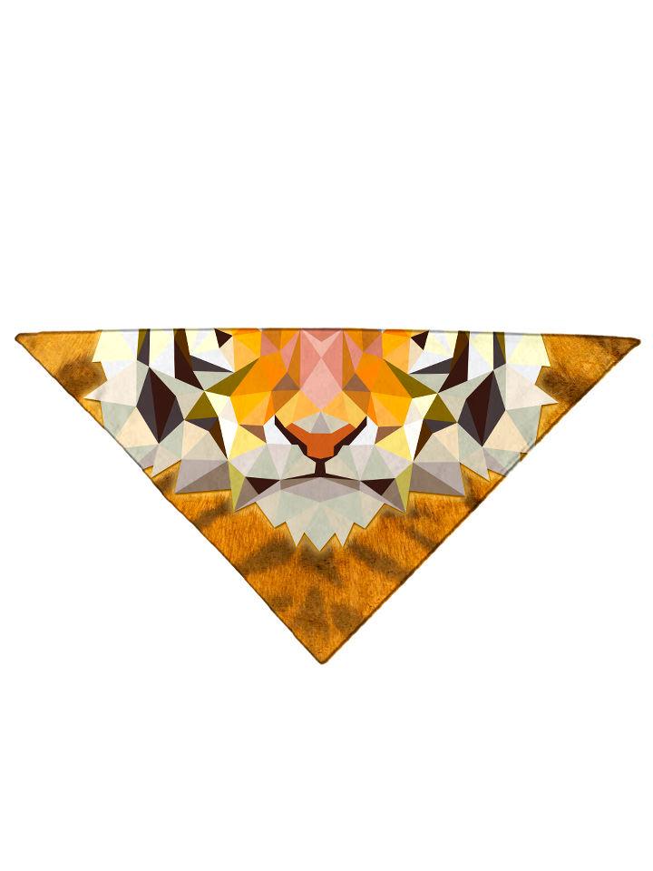 Tiger face all over print bandana folded