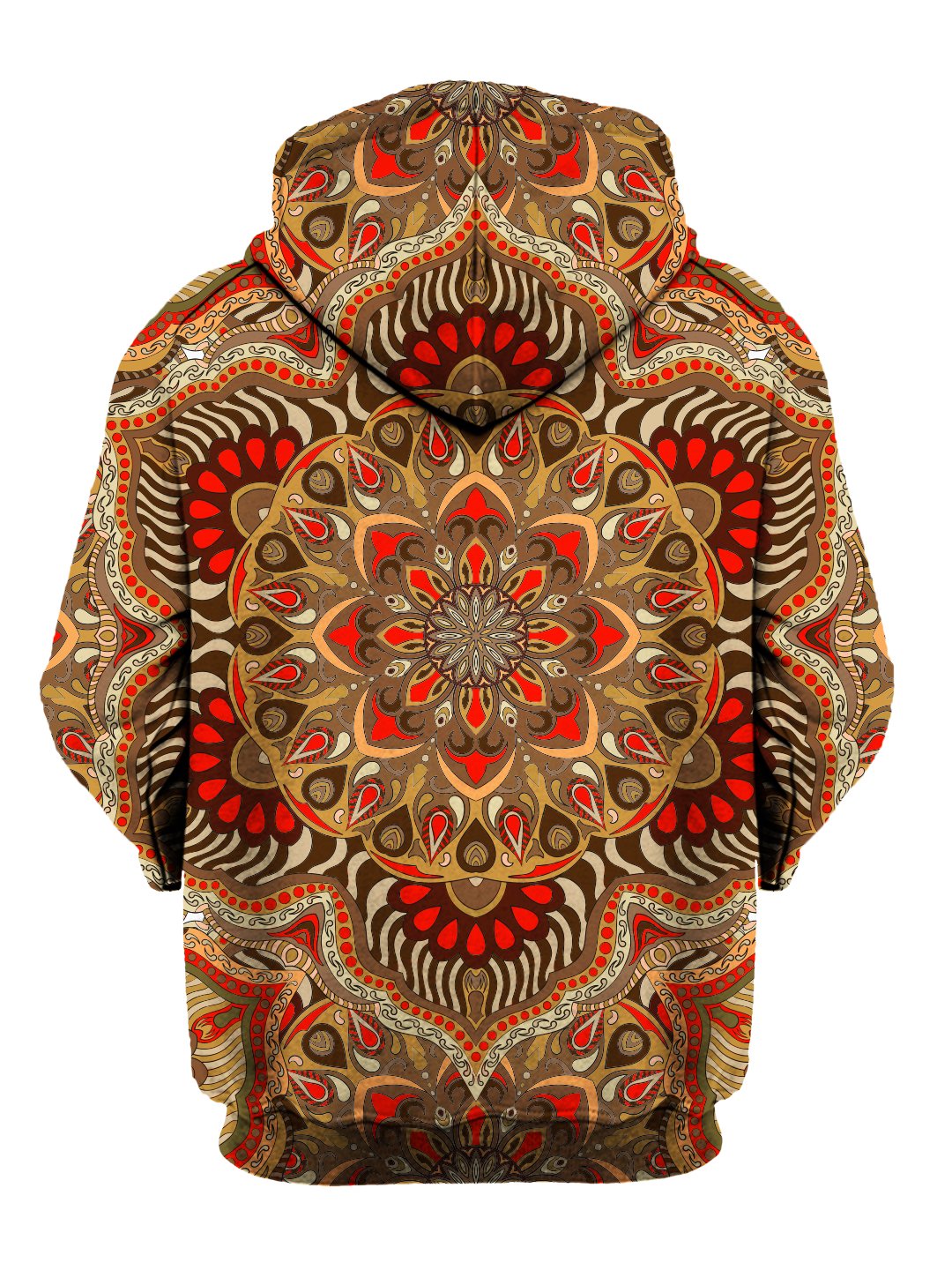 Back view of all over print psychedelic sacred geometry hoody by Gratefully Dyed Apparel.