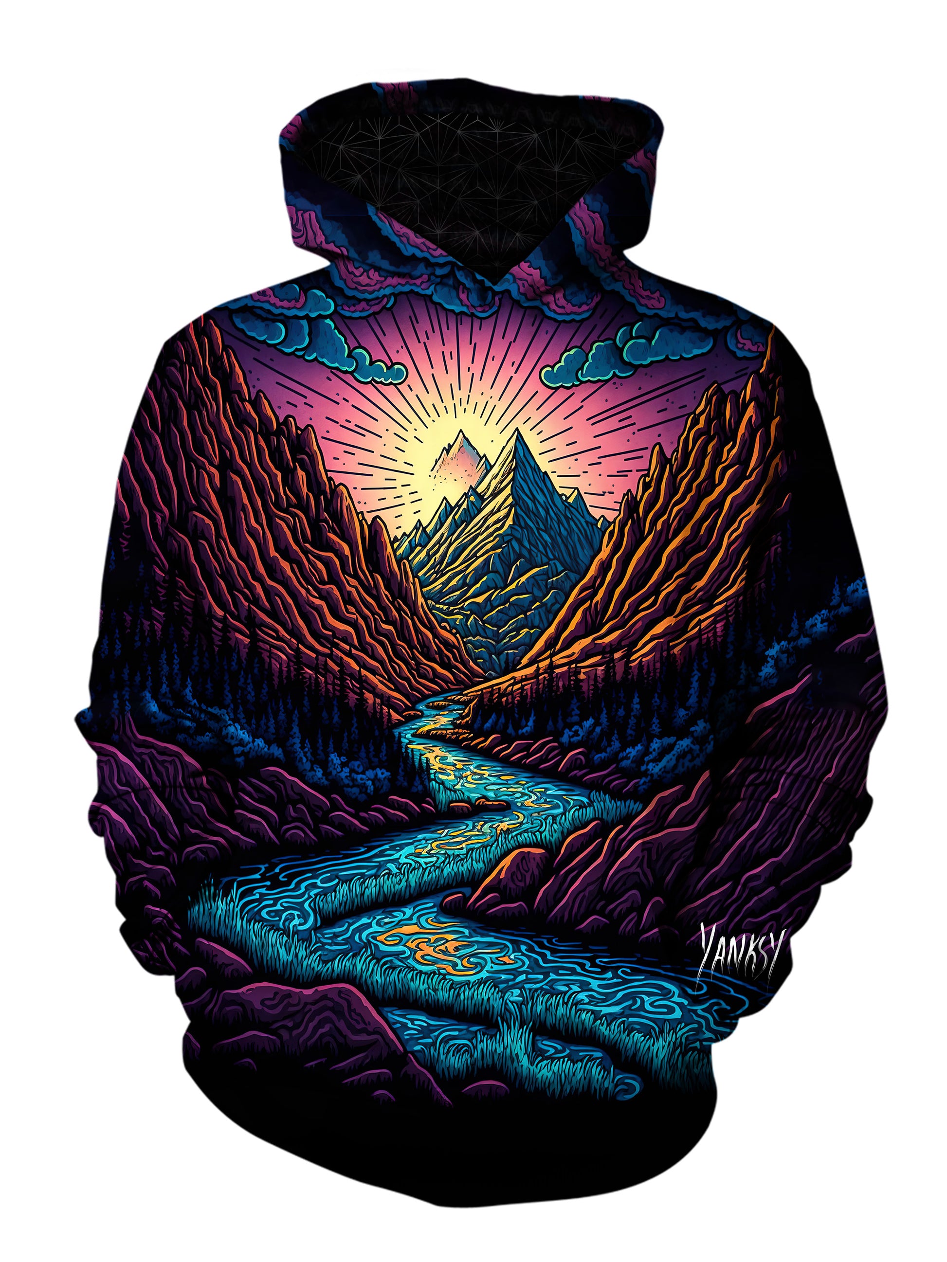 Elevate your wardrobe with this vibrant and striking trippy pullover hoodie