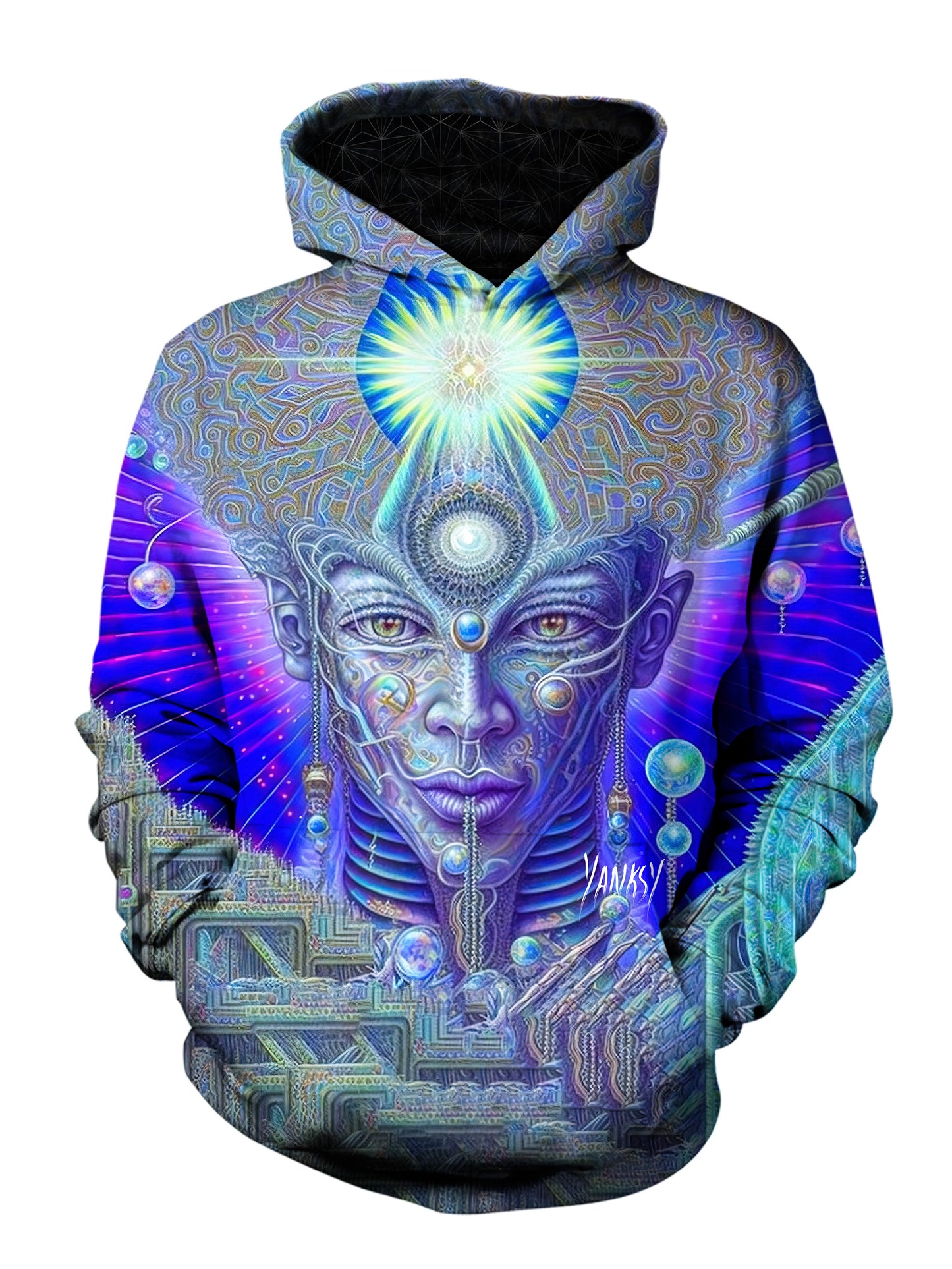 Turn heads wherever you go with this colorful and unique hoodie