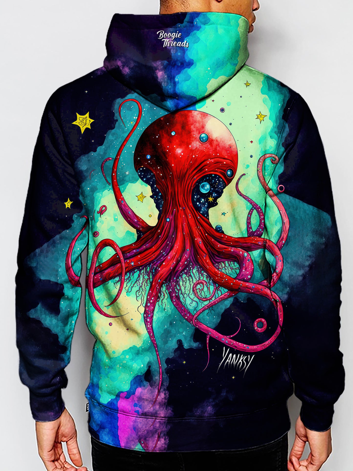 Stay comfortable and fashionable all night long at your next festival or rave with this cozy hoodie