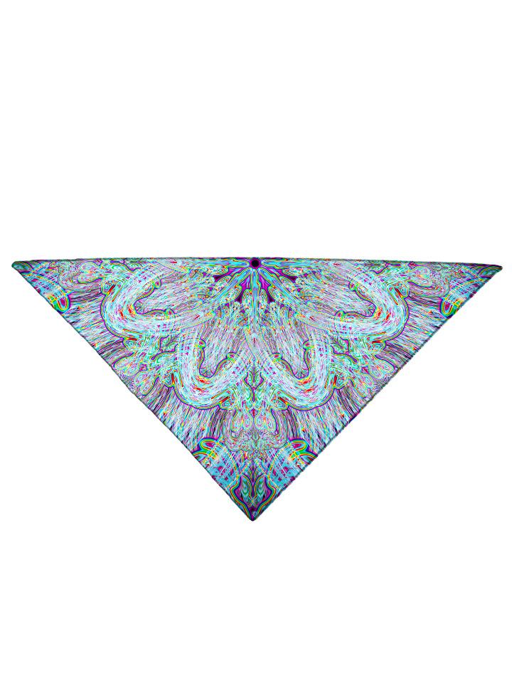 Diagonally folded psychedelic sacred geometry printed headband.