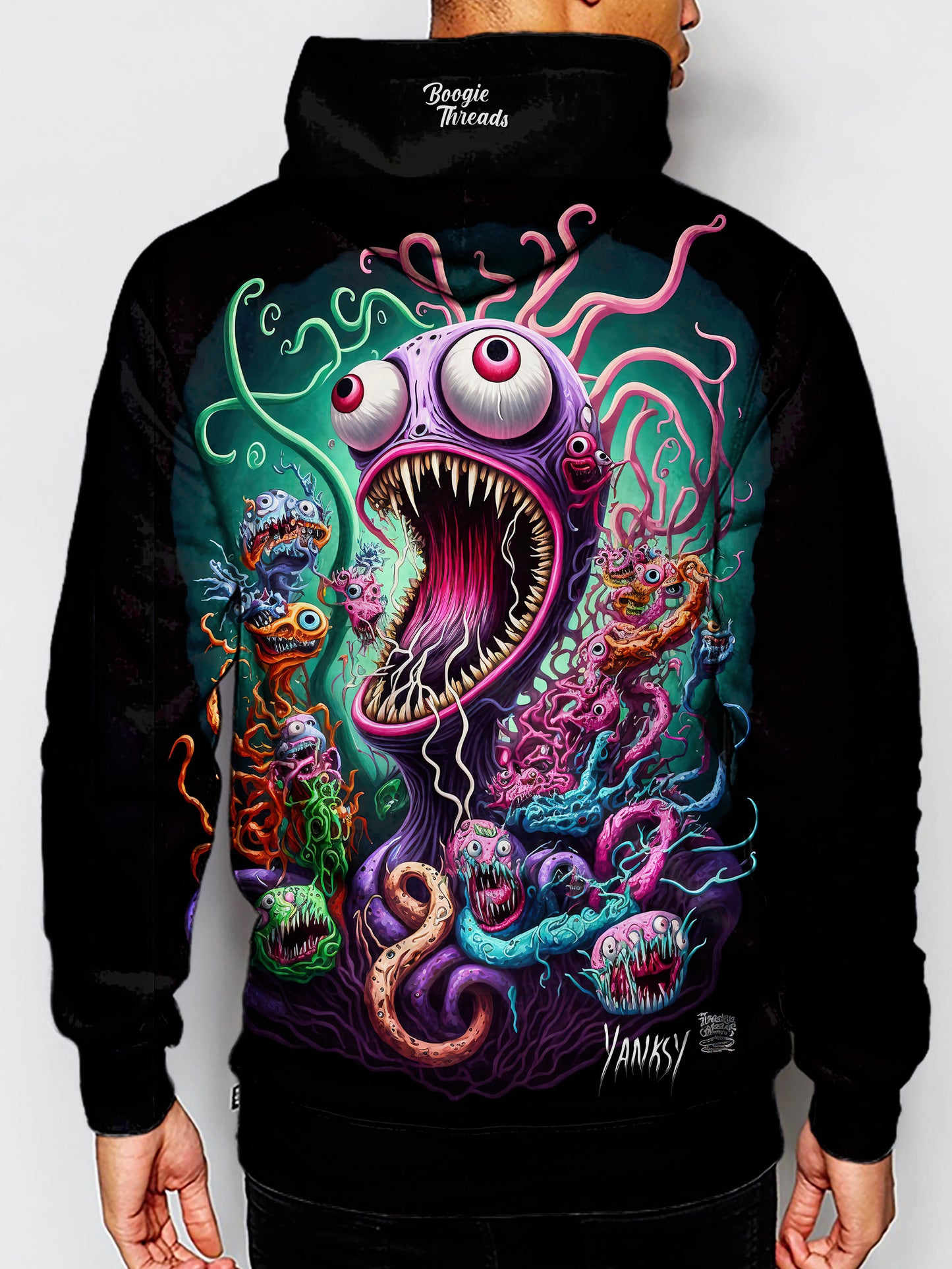 Make a splash with this bright and colorful hoodie