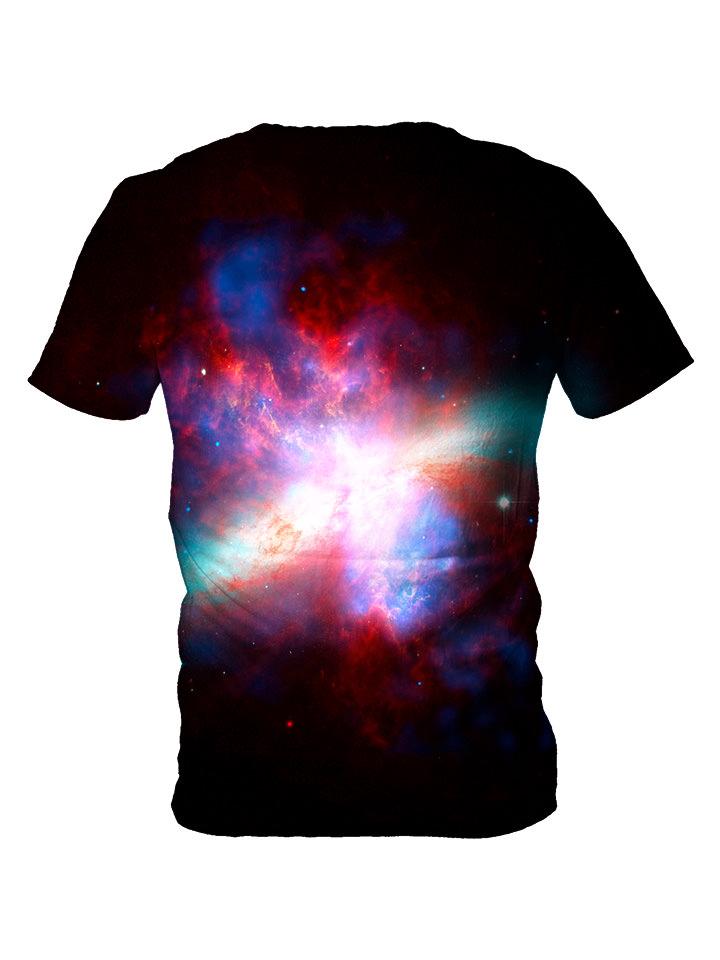 Back view of all over print psychedelic space t shirt by Gratefully Dyed Apparel.