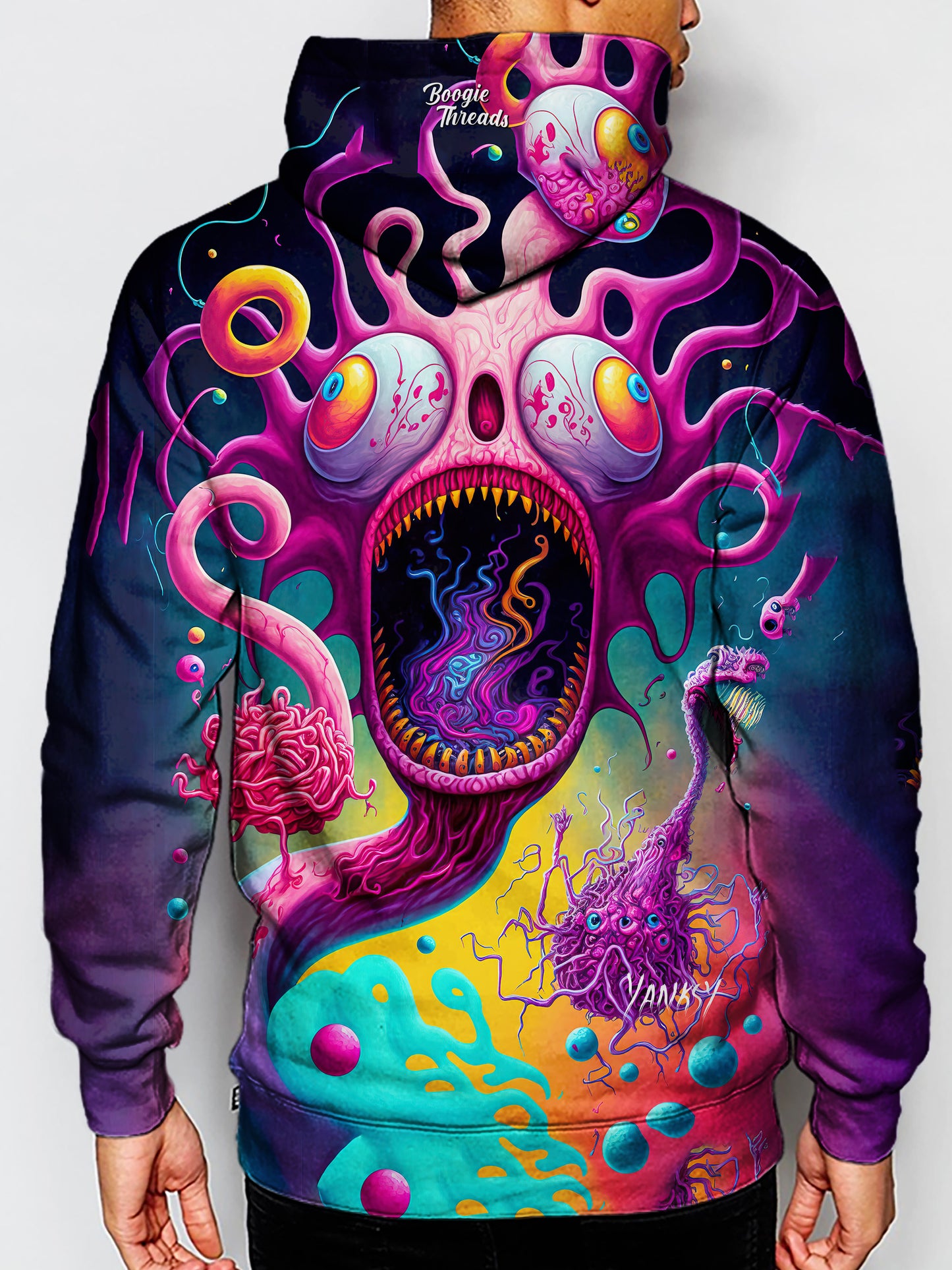 Stay comfortable and fashionable all night long at your next festival or rave with this cozy hoodie