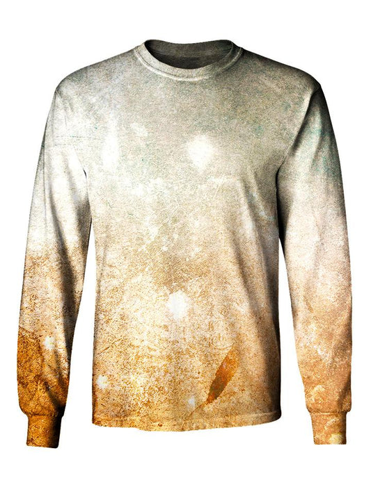 Gratefully Dyed Apparel cream & orange pastel desert galaxy unisex long sleeve front view.