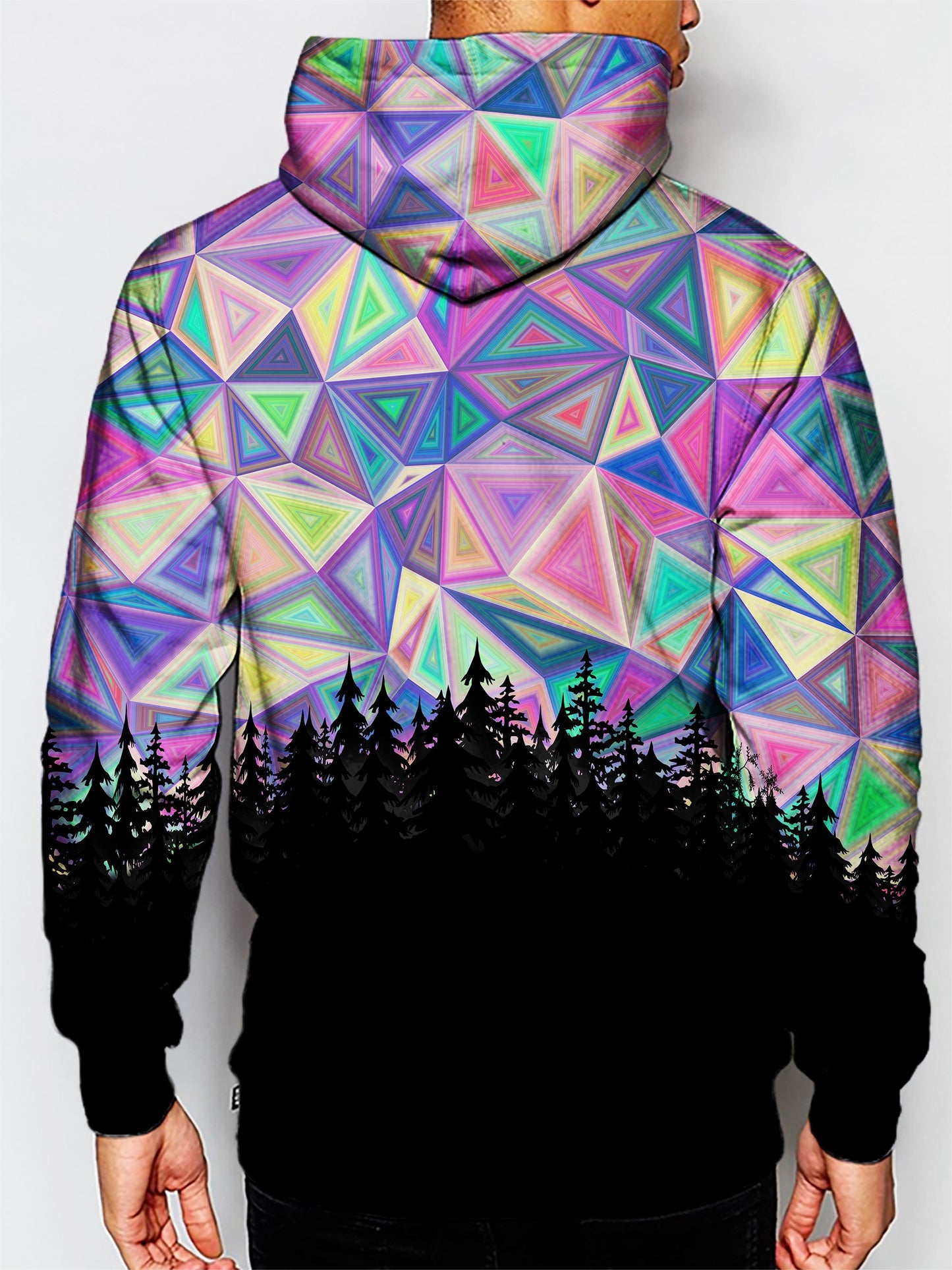 Geometric Treeline Psychedelic Pullover Hoodie - Boogie Threads