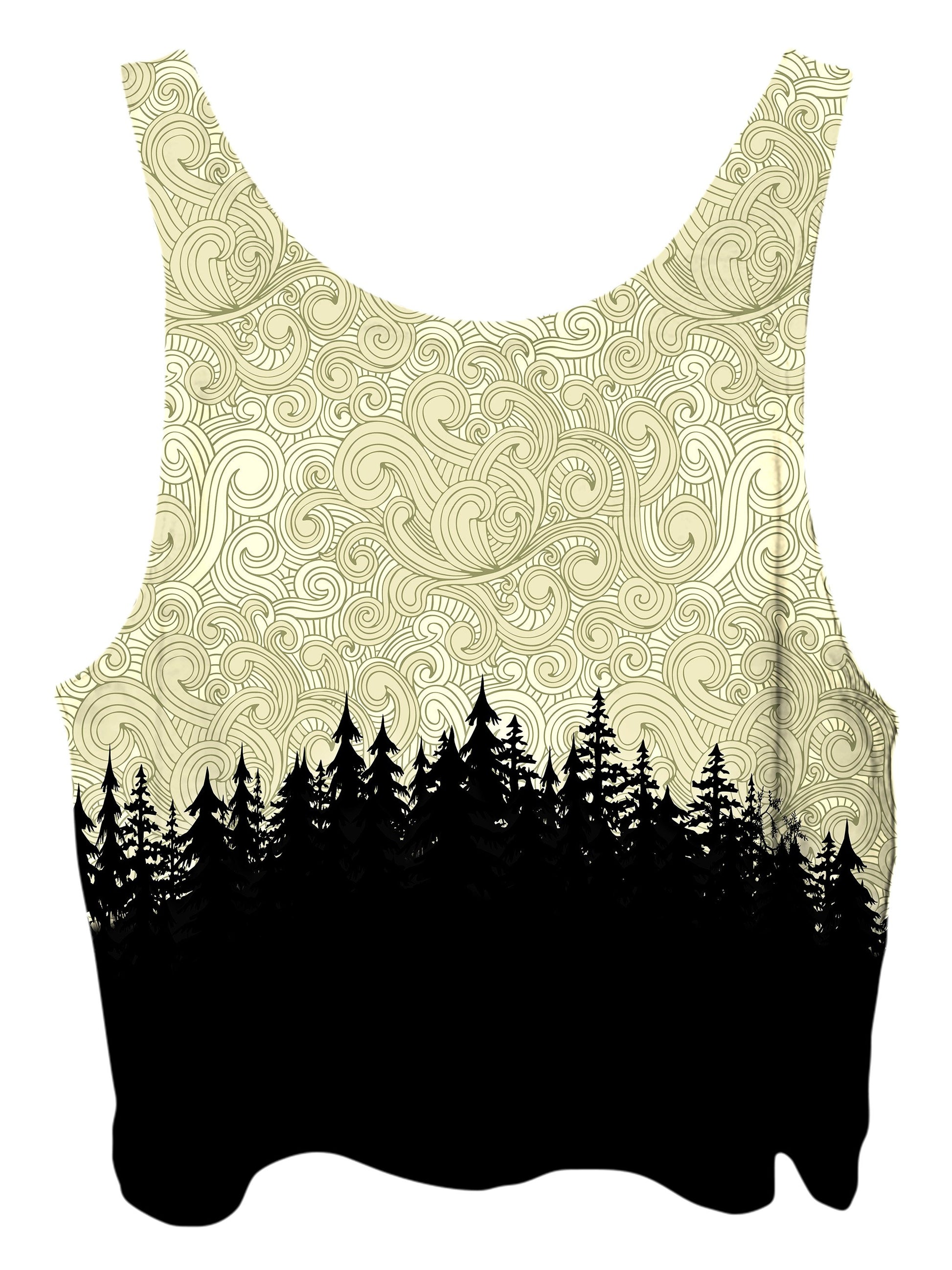 All over print psychedelic nature cropped top by Gratefully Dyed Apparel back view.