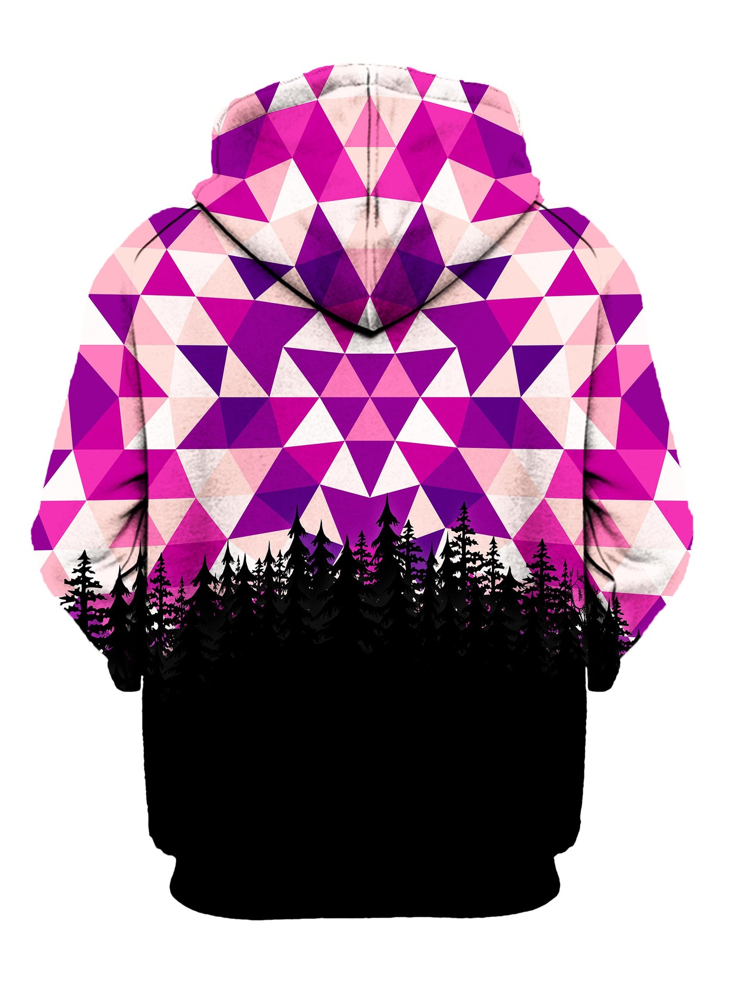 Back view of all over print psychedelic nature hoody by Gratefully Dyed Apparel.