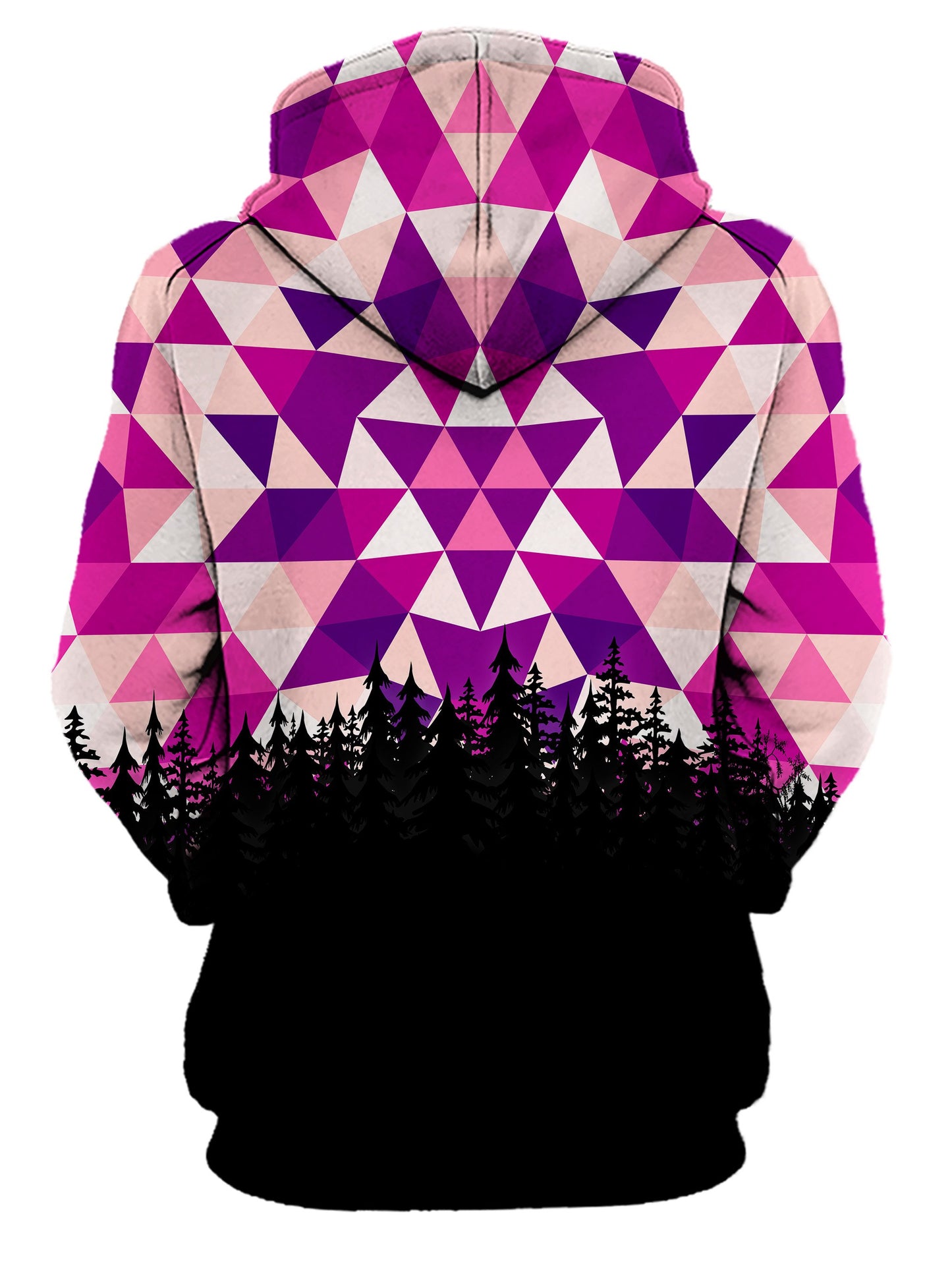 Back view of all over print psychedelic nature hoody by Gratefully Dyed Apparel.