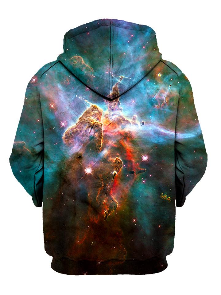 Teal Space Pullover Hoodie Back View