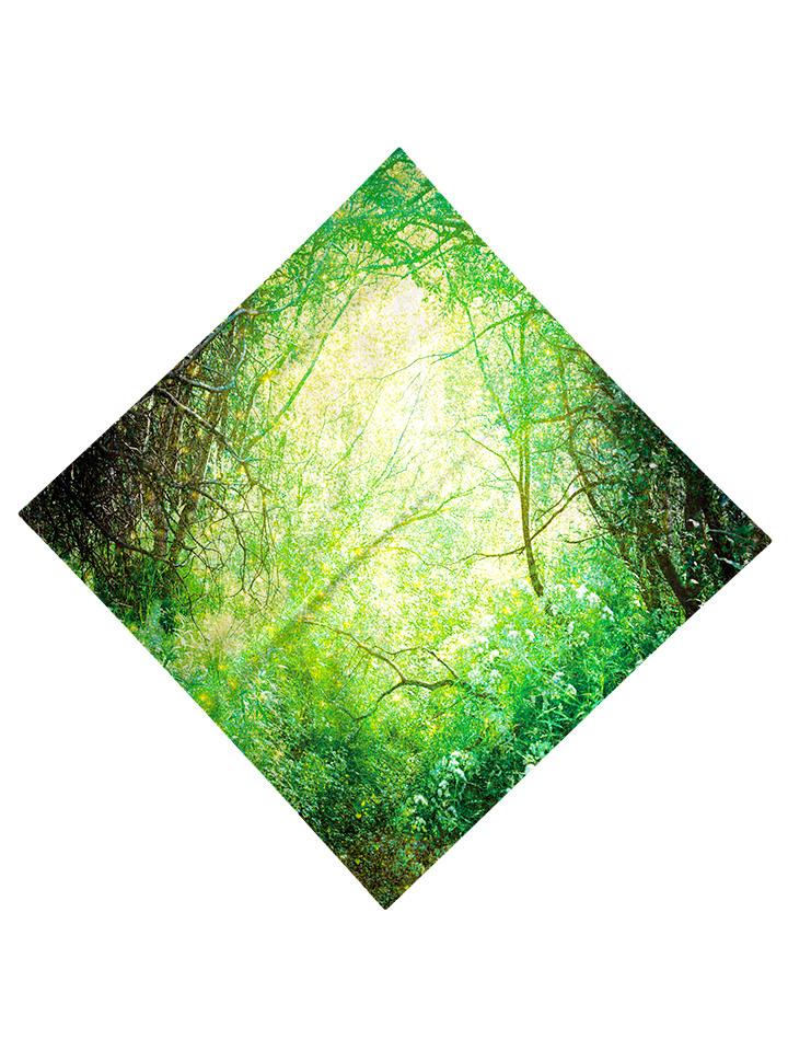 Green forest all over print bandana flat view