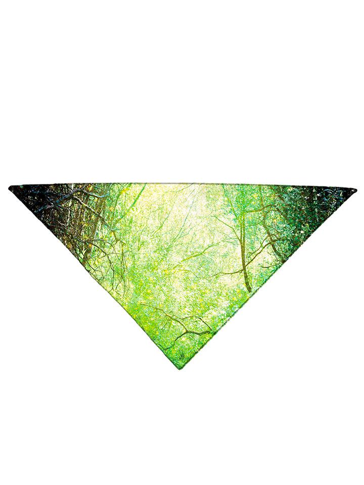 Green forest all over print bandana folded