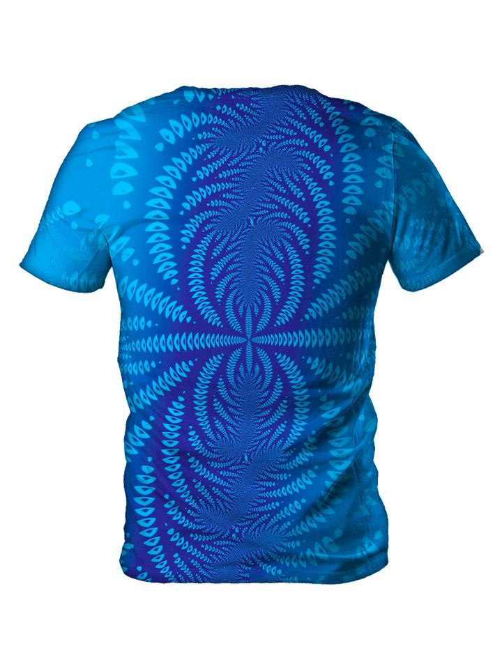 Back view of all over print psychedelic sacred geometry t shirt by Gratefully Dyed Apparel.