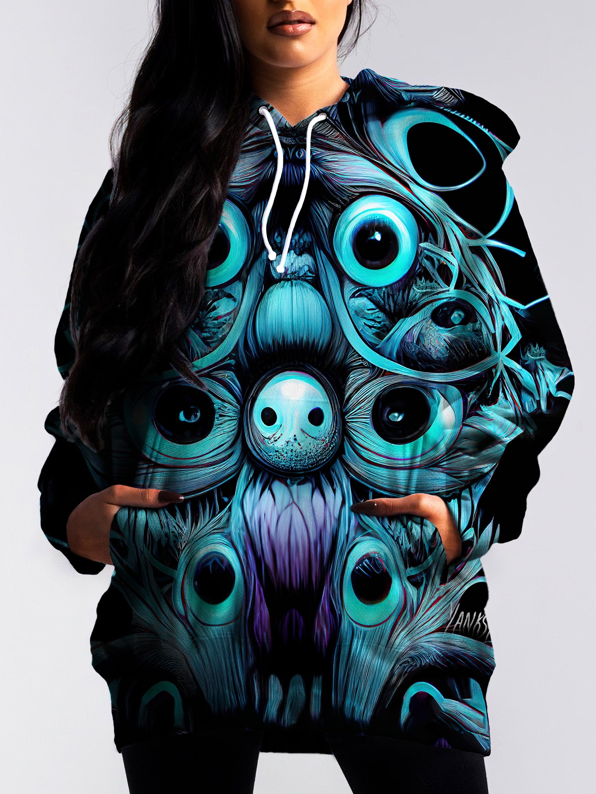 Stay warm and stylish at your next rave with this cozy pullover hoodie