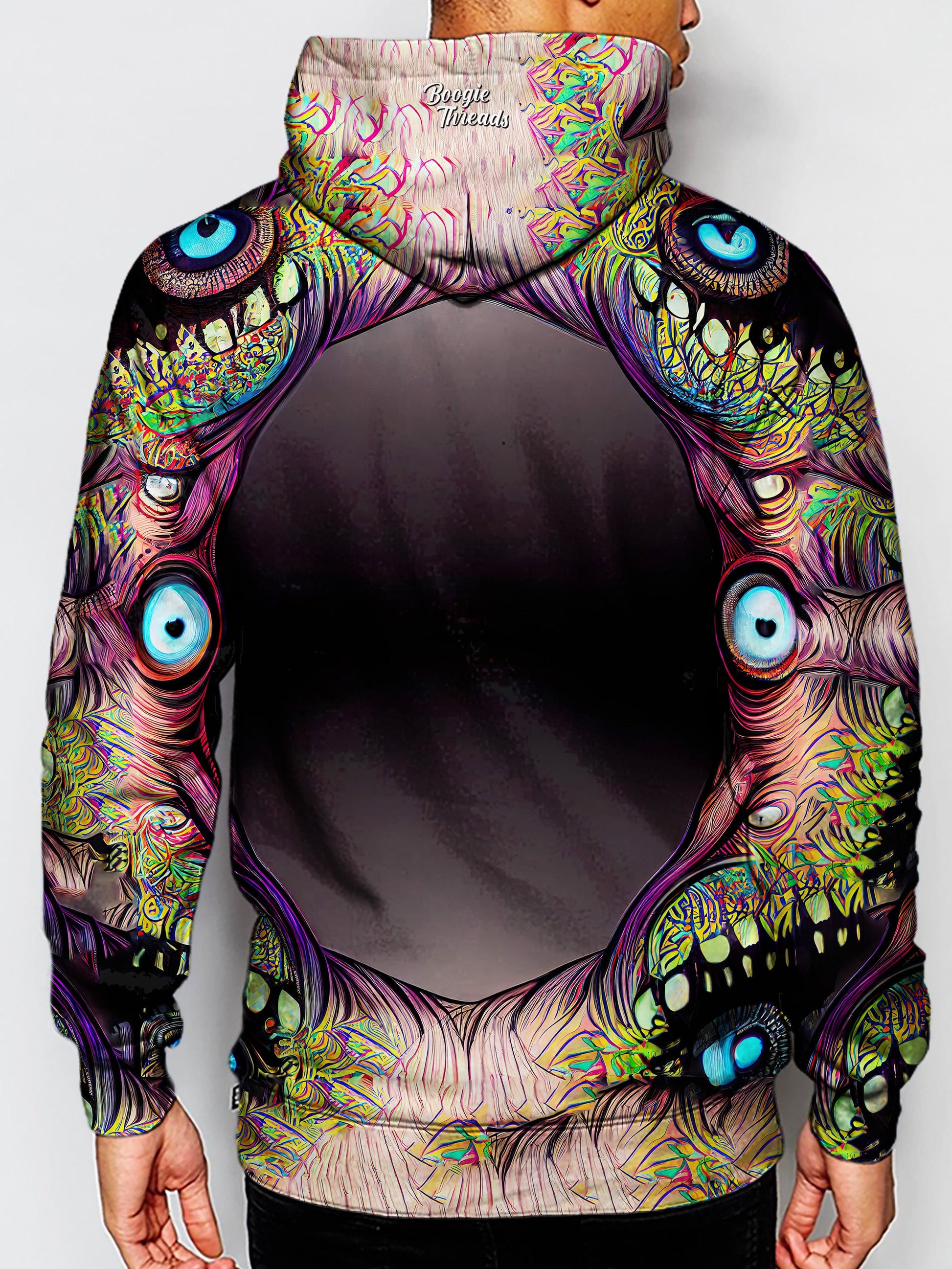 Stay comfortable and fashionable all night long at your next festival or rave with this cozy hoodie