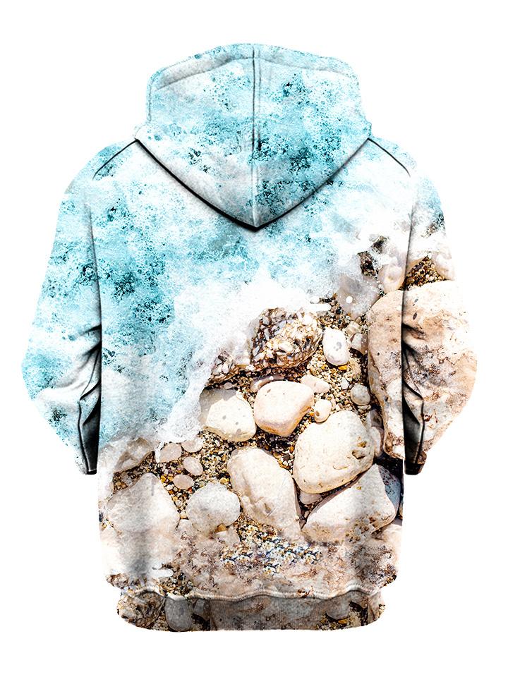 Vivid Beach Shoreline Pullover Hoodie Back View