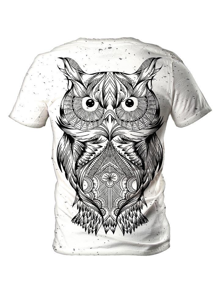 Back view of all over print psychedelic animal t shirt by Gratefully Dyed Apparel.