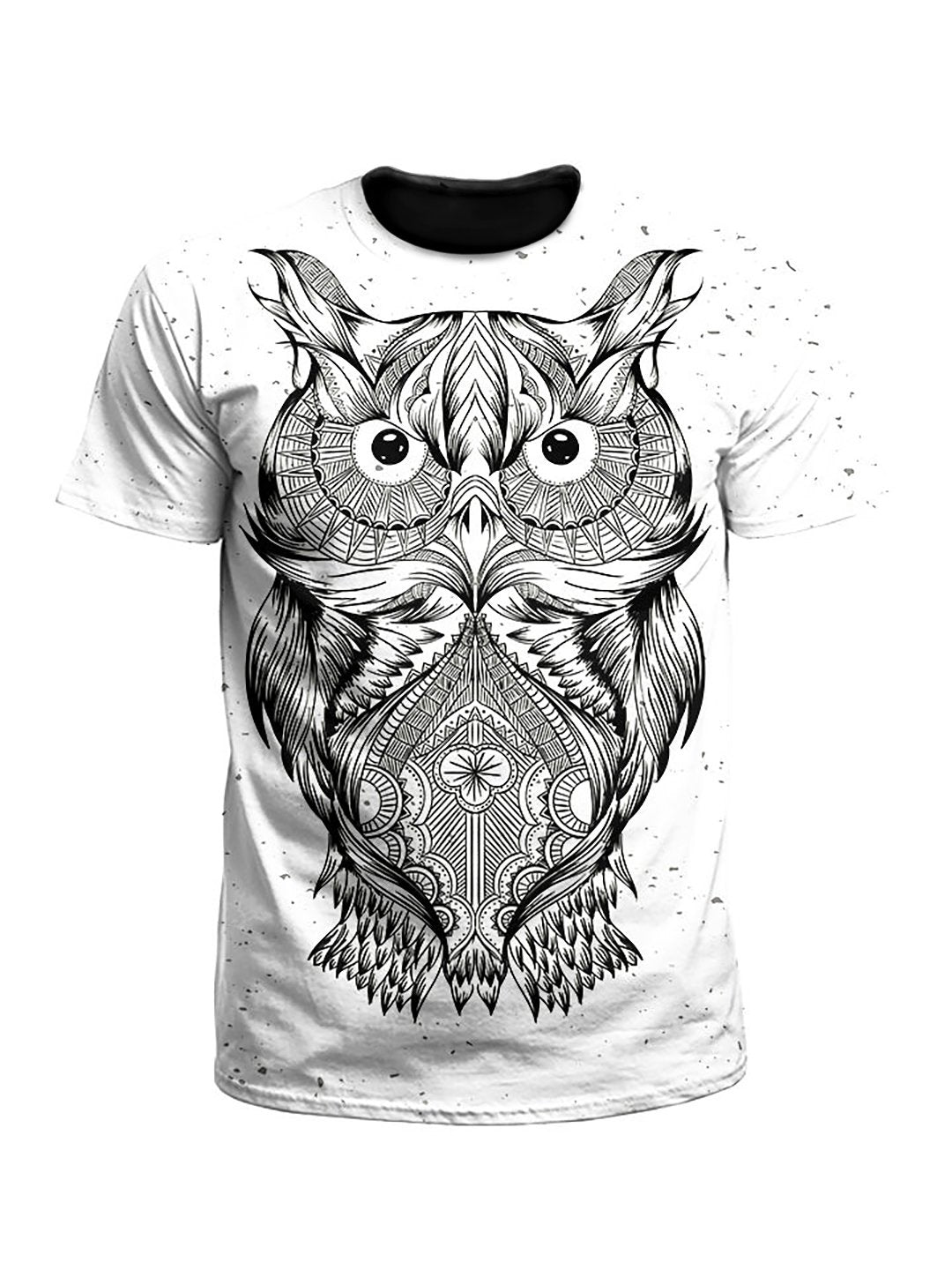 Psychedelic White Owl Unisex T-Shirt GratefullyDyed Apparel