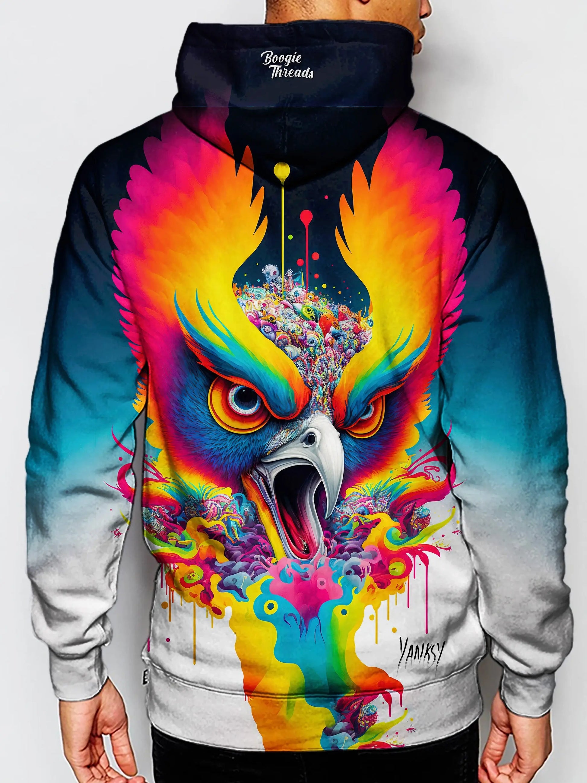 Make a splash with this bright and colorful hoodie