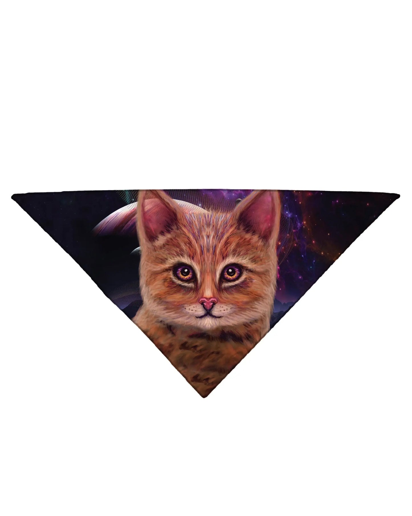 Diagonally folded psychedelic animal galaxy printed headband.