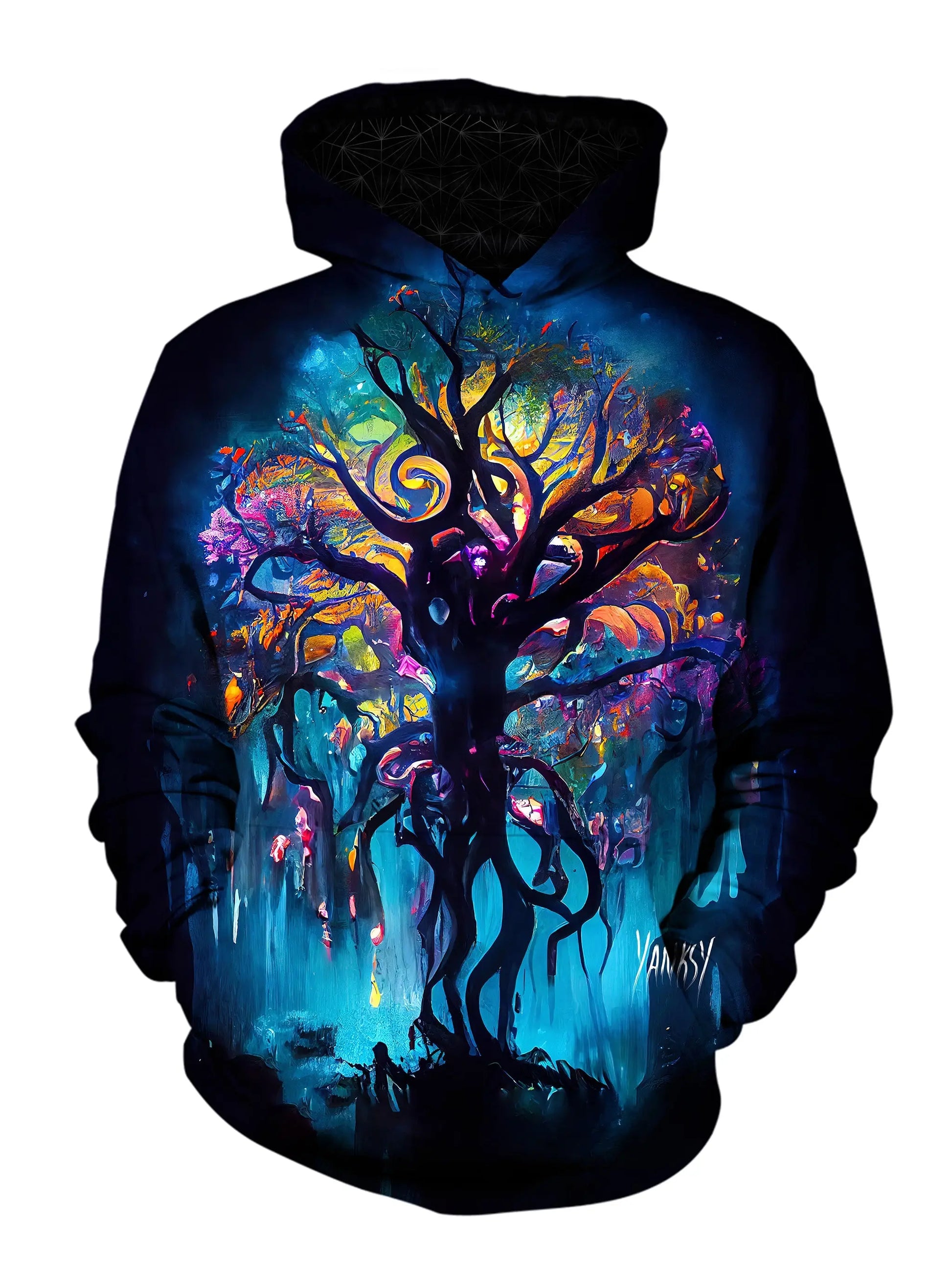 Turn heads wherever you go with this colorful and unique hoodie