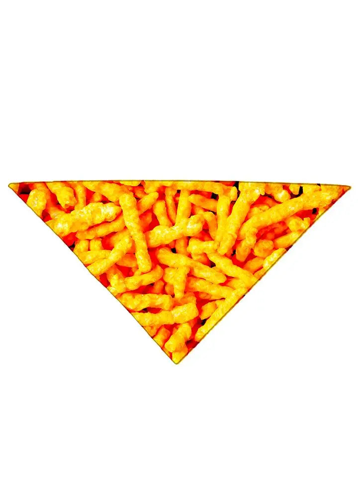 Diagonally folded psychedelic cheese lover foodie printed headband.