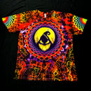 Colorful tie-dye t-shirt with a oogie boogie from nightmare before christmas