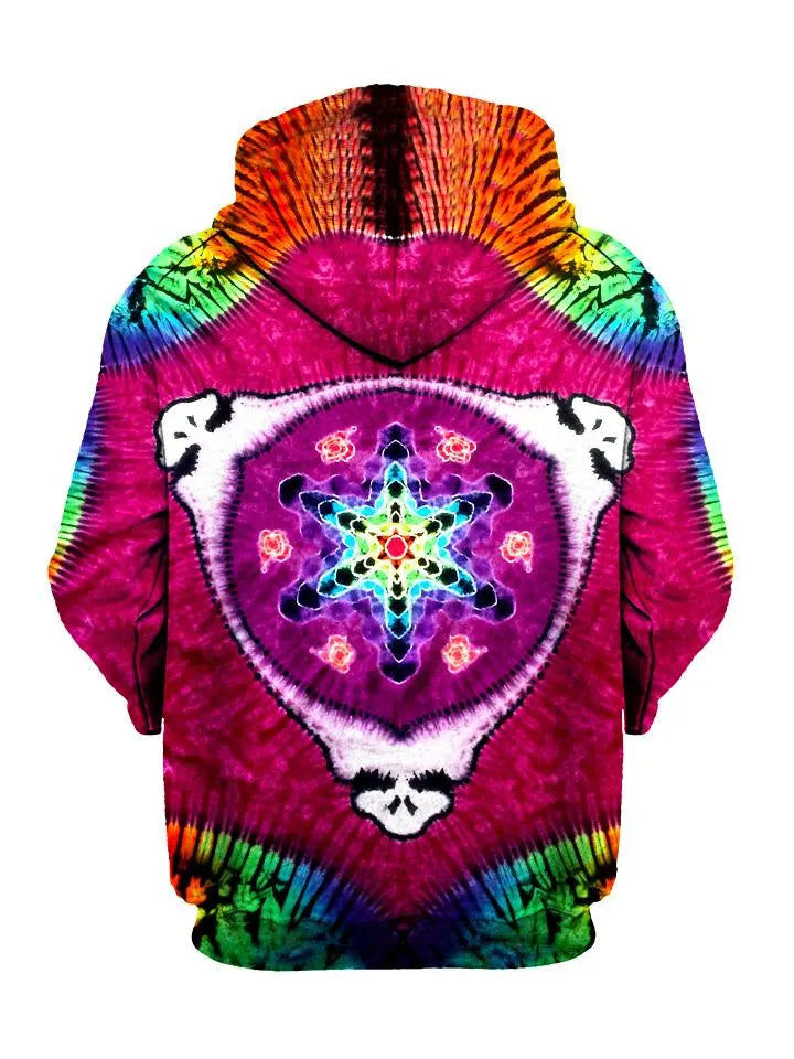 Kaleidoscope grateful dead steely all over print pullover hoodie back view