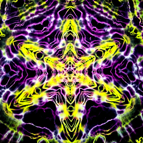 Close-up of central Hyper Fractal pattern with neon yellow and purple dye detail