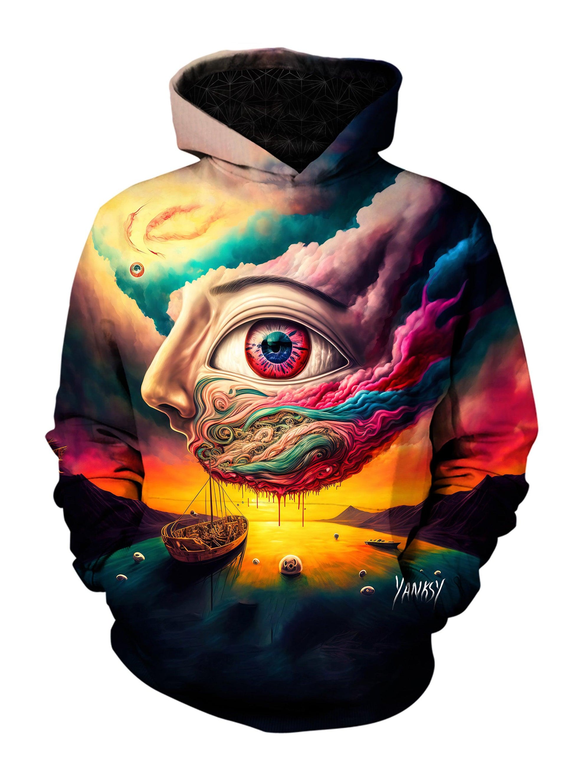 Experience the transformative power of psychedelic design with this unique pullover hoodie