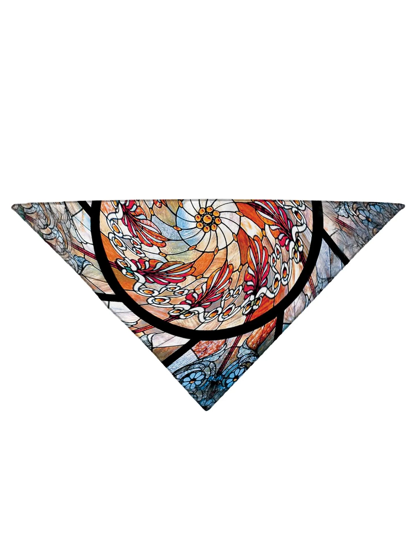 Diagonally folded psychedelic sacred geometry printed headband.