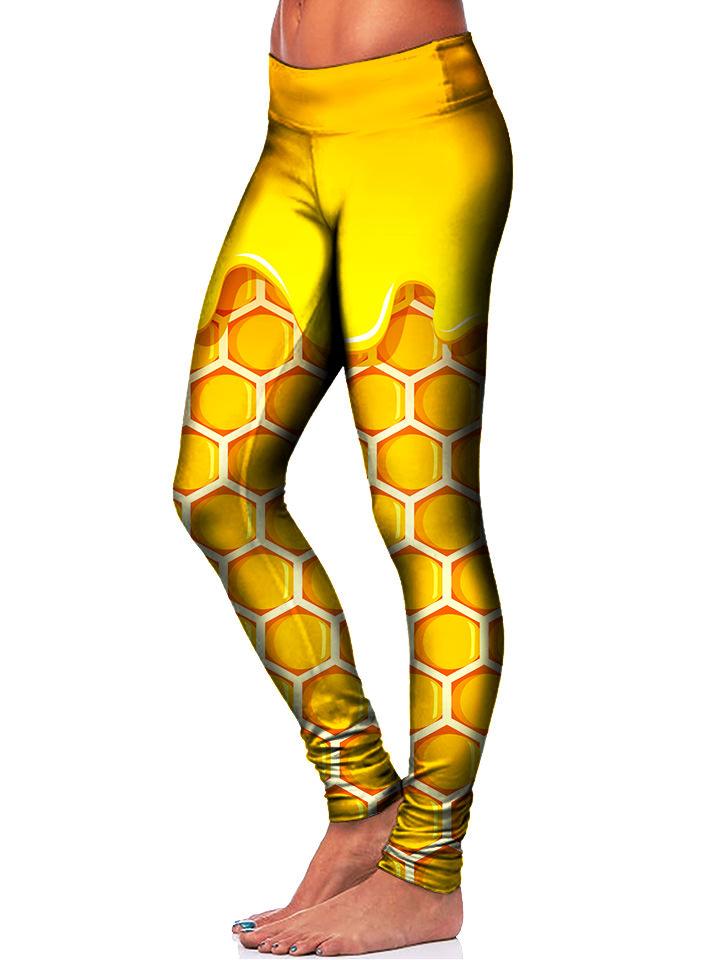 Yellow Honeycomb Leggings Side View