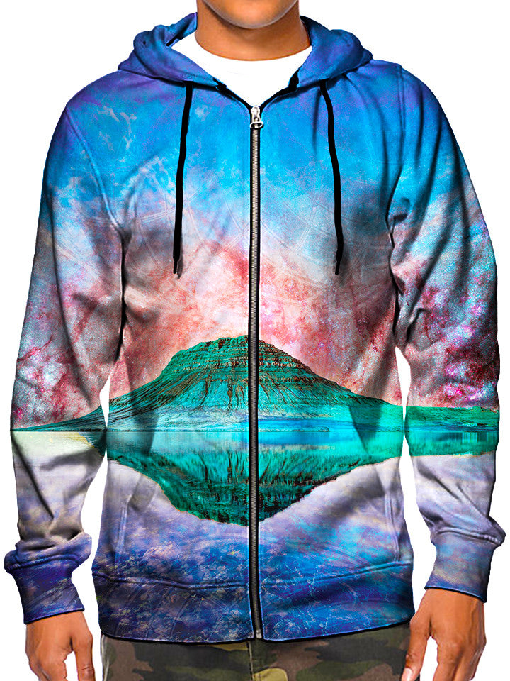 psychedelic alien space scene zipup hoodie