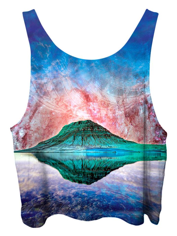 All over print psychedelic space cropped top by Gratefully Dyed Apparel back view.