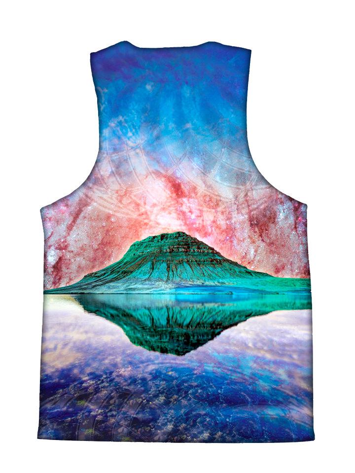 Psychedelic all over print space tank by GratefullyDyed Apparel back view.