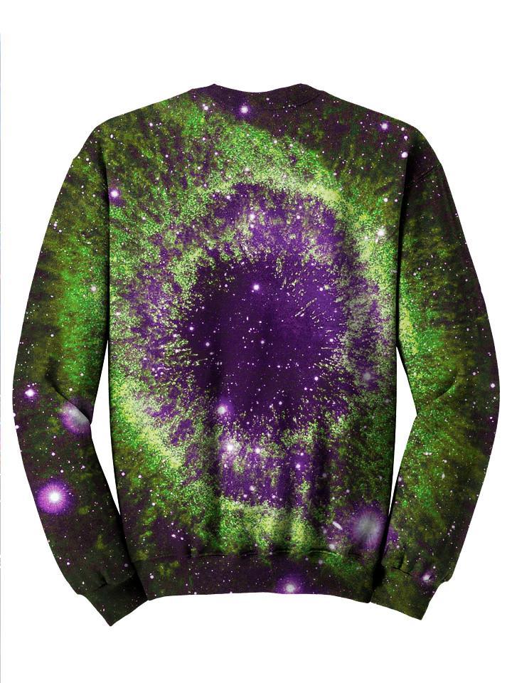 Trippy Green And Purple Space Eye Sweater Back
