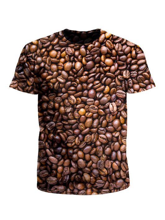 Men's brown & black coffee bean unisex t-shirt front view.