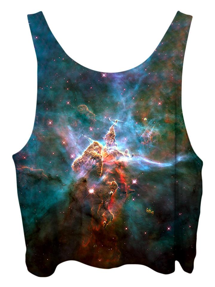 All over print psychedelic space cropped top by Gratefully Dyed Apparel back view.
