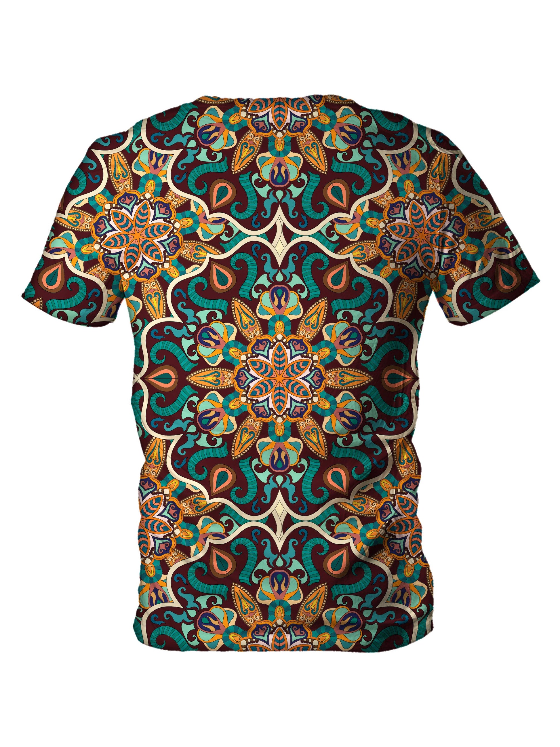 Back view of all over print psychedelic sacred geometry t shirt by Gratefully Dyed Apparel. 