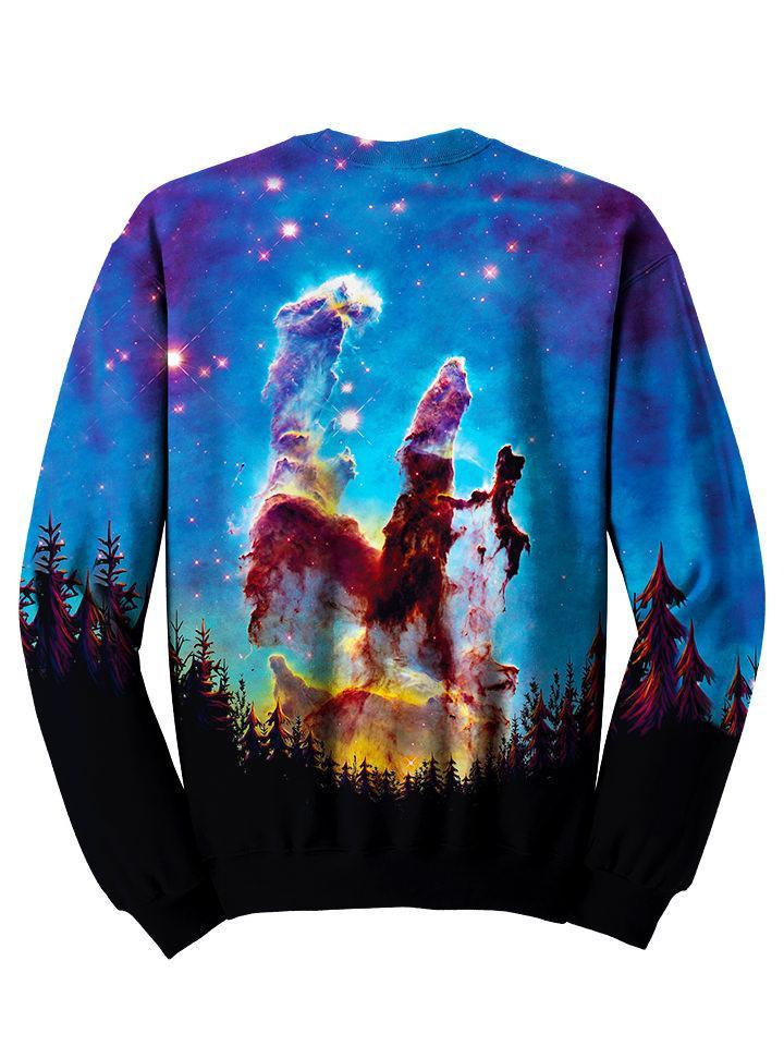 Beautiful Blue Galaxy With Trees Sweater Back View