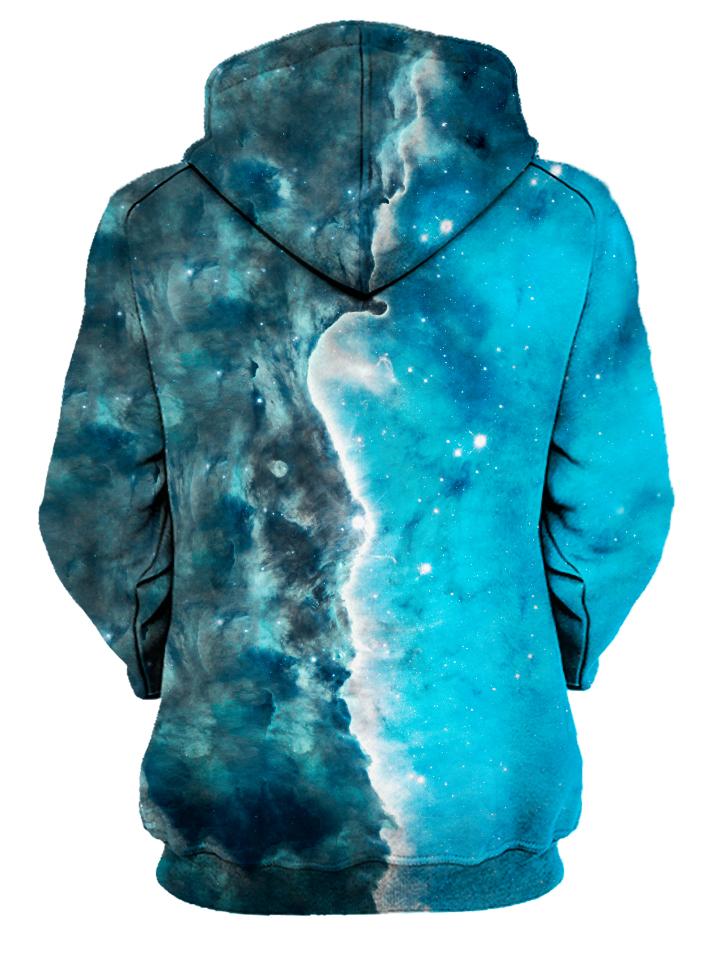 Mixed Beautiful Blue Womens Pullover Hoodie Back View