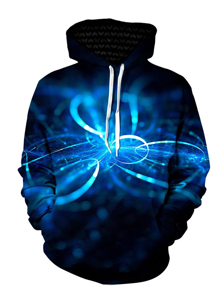 Electric Blue Pullover Art Hoodie