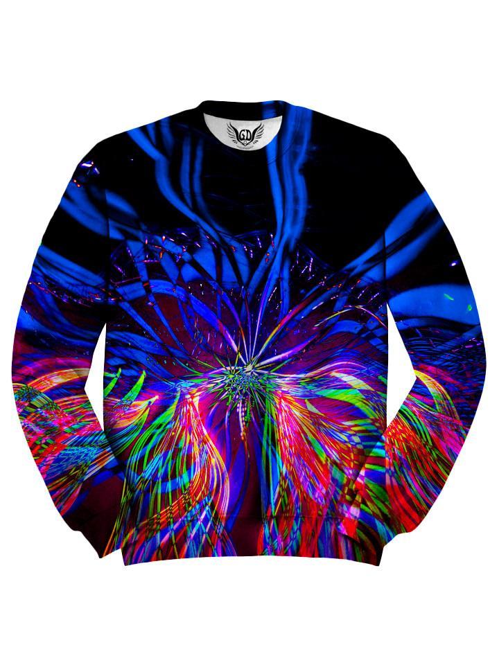 Trippy Neon Swirls Sweater Front View
